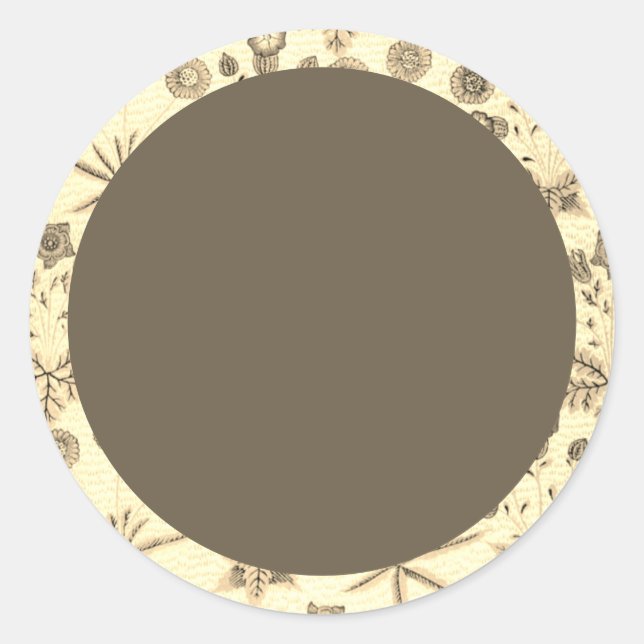 Étiquette florale beige et verte vierge (Devant)