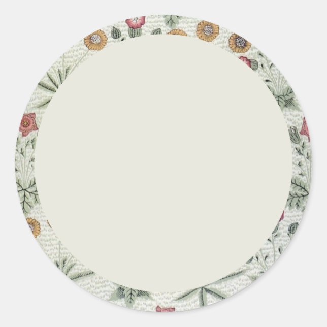 Étiquette florale beige et verte vierge (Devant)