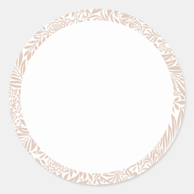 Étiquette florale vierge beige et blanc (Devant)