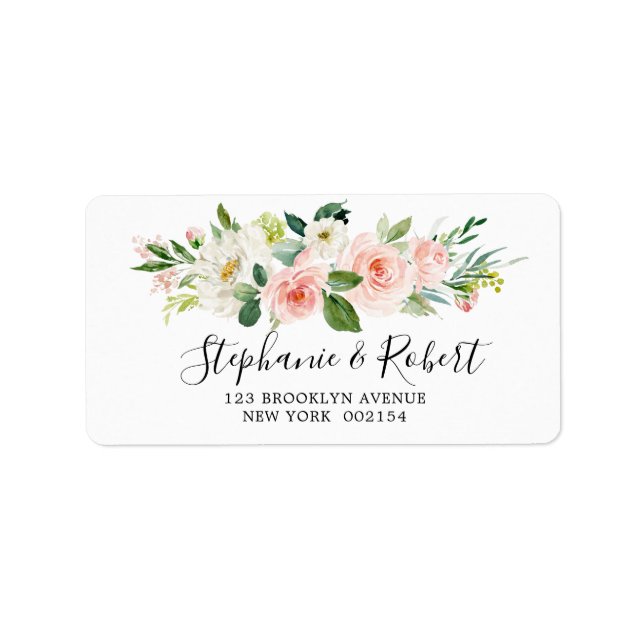 Étiquette Florales rose pâle Mariage botanique moderne (Devant)