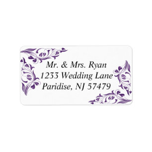 Étiquette Flore violette moderne Mariage