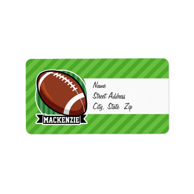 Étiquette Football sur les rayures vertes (Devant)