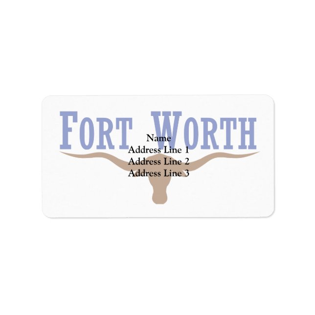 Étiquette Fort Worth, Texas, États-Unis (Devant)