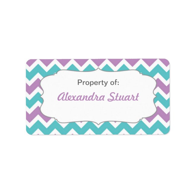 Étiquette Fournitures scolaires modernes / Biens du étiquett (Devant)