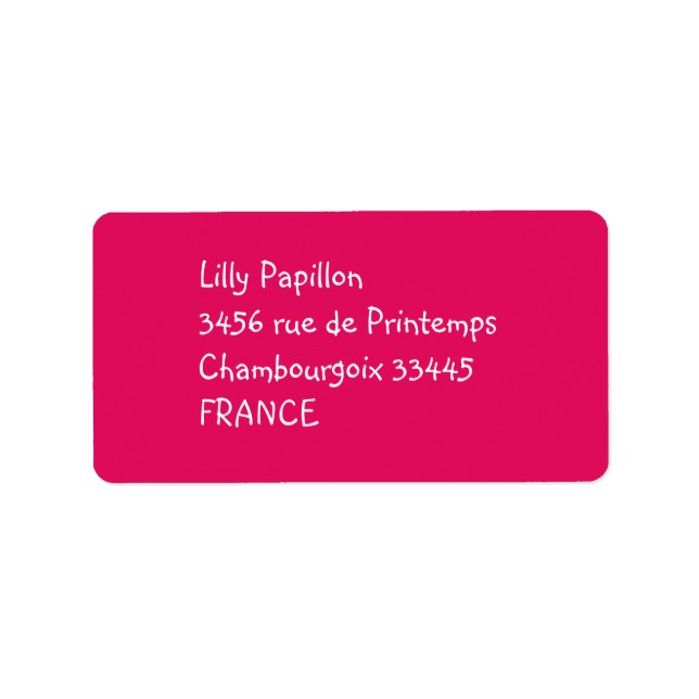 Étiquette framboise de couleur solide (Devant)