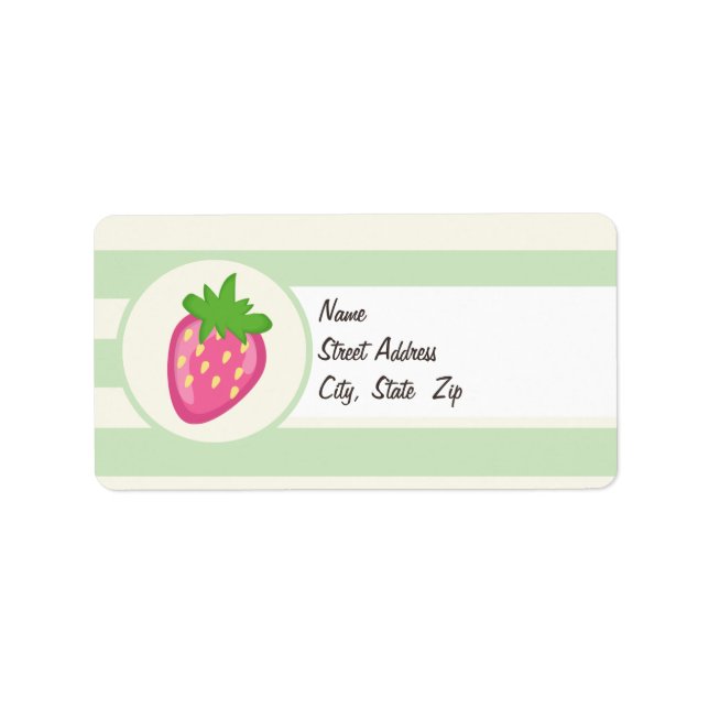 Étiquette Framboise rose; Grandes vertes pastel (Devant)