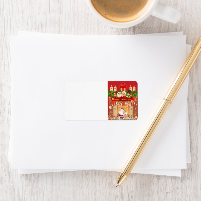 Étiquette Frohe Weihnachten (En situation)