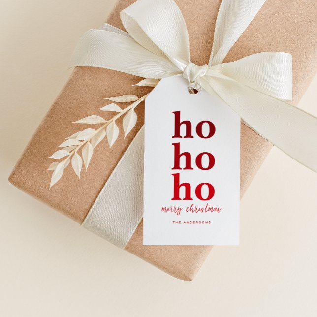 Étiquette Fun Ho Ho Joyeux Noël Nom personnalisé (Créateur téléchargé)