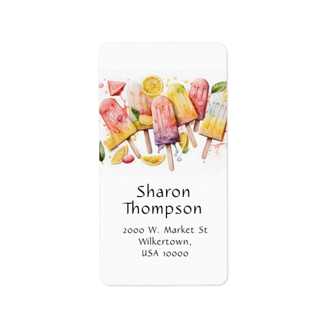Étiquette Fun Summer Fuit Popsicles (Devant)