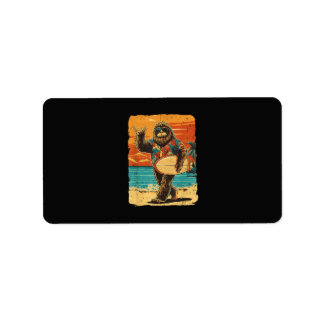 Étiquette Funny Bigfoot Aloha Hawaiian Surfing Tropical Beac
