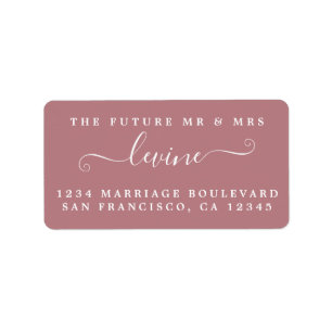 Étiquette Future M. Mme Dusty Rose Mariage Adresse de retour