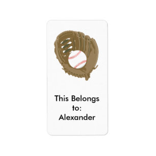 Étiquette gant de baseball et gant