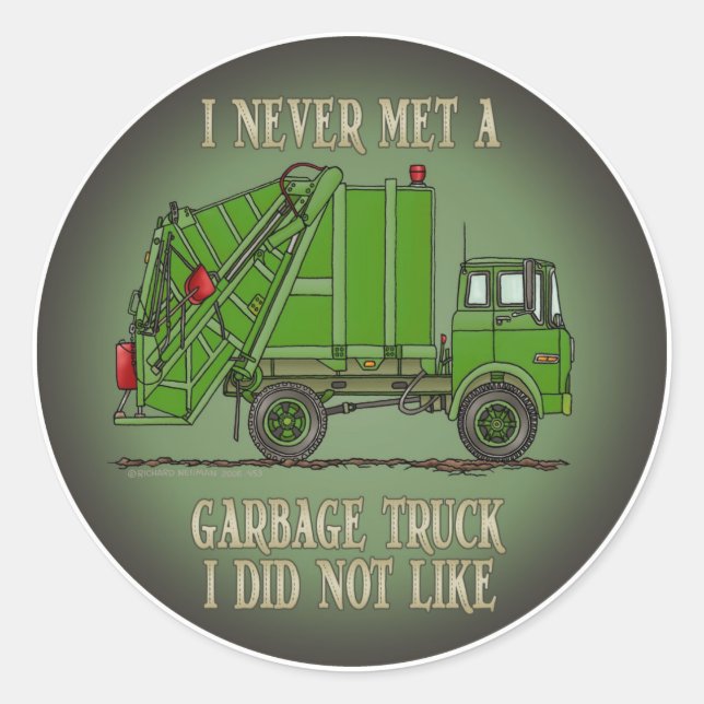 Étiquette Garbage Truck Green Opérateur Citation E (Devant)