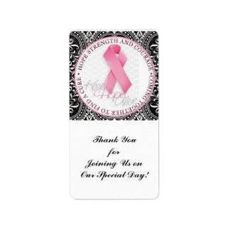Étiquette garder espoir vivant rose ruban cancer du sein