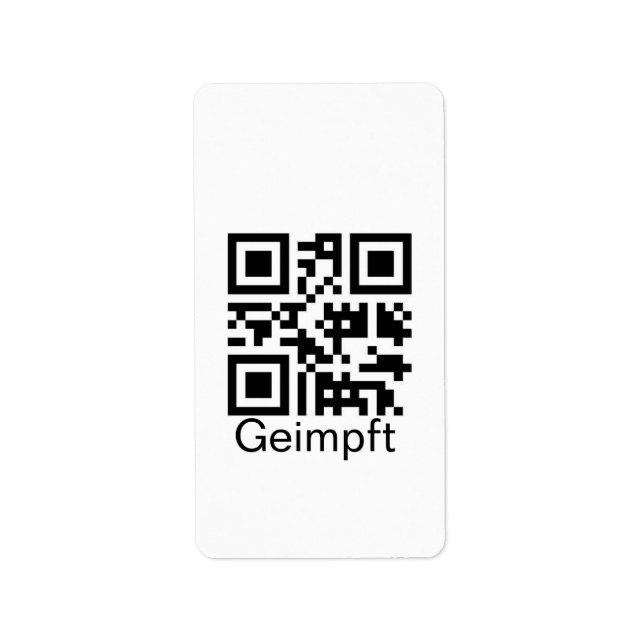 Étiquette Geimpft mit QR-Code (Devant)