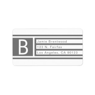 Étiquette Géométrique moderne   Adresse de retour gris
