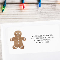 Gingerbread Cookie Christmas Return Adresse