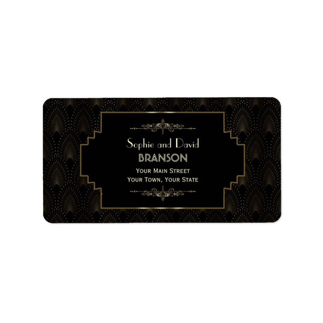 Étiquette Glam Art Déco Grand Mariage Gatsby (Devant)
