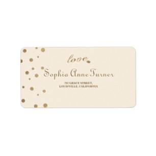 Étiquette Gold Confetti Love Champagne Mariage