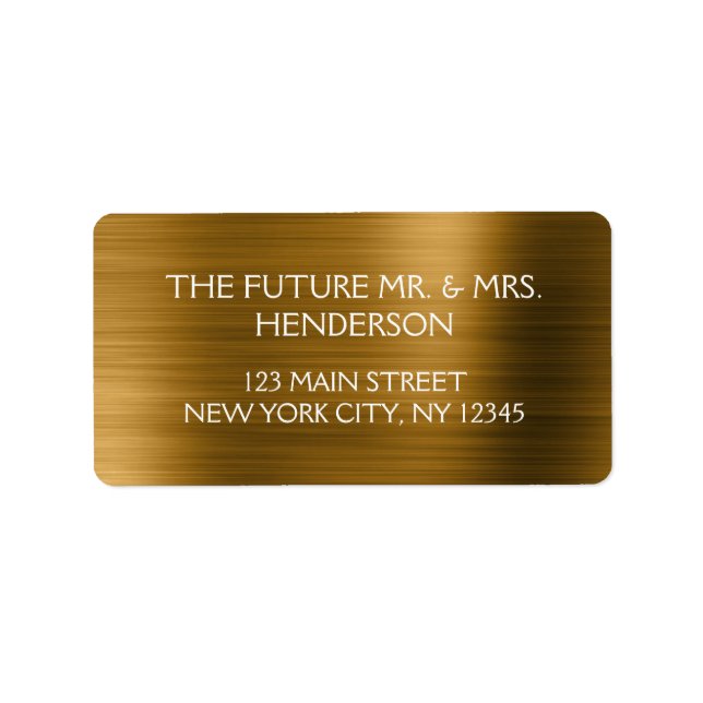 Étiquette Gold Foil Elegant Moderne Mariage de luxe (Devant)