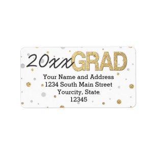 Étiquette Gold Foil Parties scintillant Confetti Graduation 