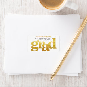 Étiquette Gold graduation moderne audace typographie adresse