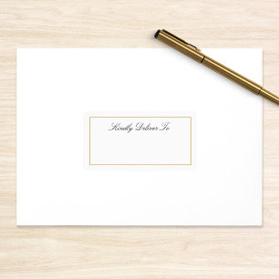 Étiquette Gold Kindly Livrer À L'Adresse Mariage