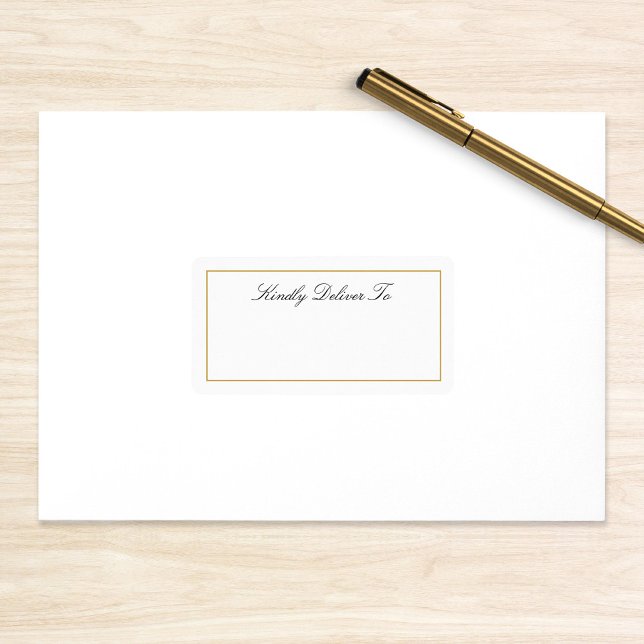 Étiquette Gold Kindly Livrer À L'Adresse Mariage (Créateur téléchargé)