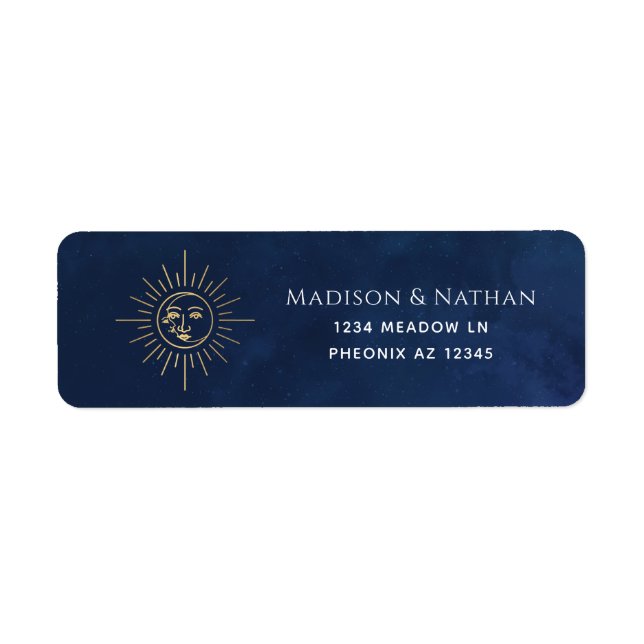 Étiquette Gold Sun et Moon Tarot (Devant)