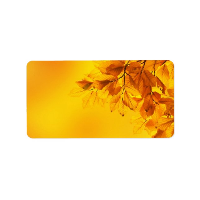 Étiquette Golden Fall Leaves Arrière - plan (Devant)