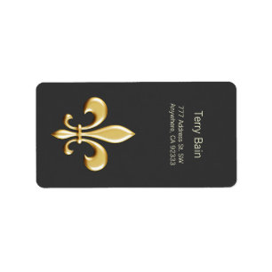 Étiquette Golden Fleur De Lis