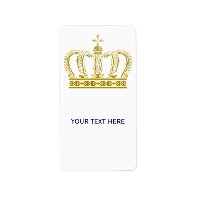 Étiquette Golden Royal Crown + votre backgr. & idées (Devant)