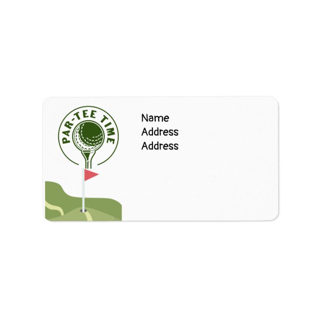 Étiquette Golf Party Temps sur le terrain de golf (Devant)