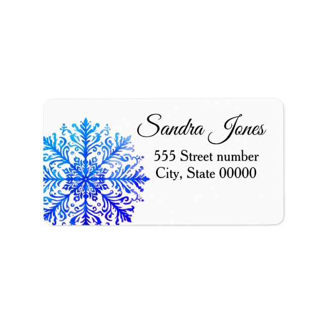 Étiquette Gorgeous address labels snowflake (Devant)