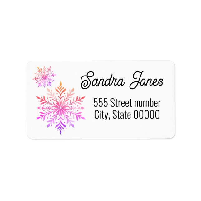 Étiquette Gorgeous address labels snowflake (Devant)