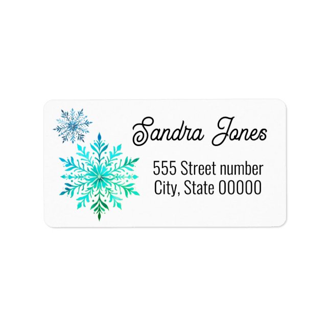 Étiquette Gorgeous address labels snowflake (Devant)