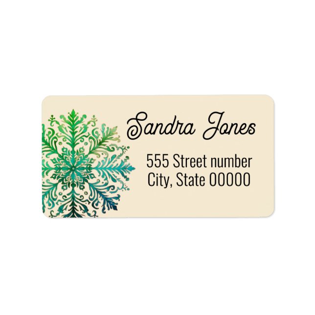 Étiquette Gorgeous address labels snowflake (Devant)