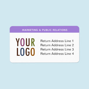 Étiquette Grands autocollants d'adresse de retour avec logo 