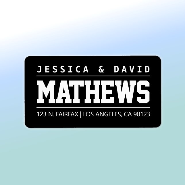 Étiquette Gras créatif élégant noir et blanc (Créateur téléchargé)