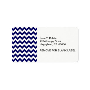 Étiquette Gras Navy bleu et blanc Chevron Zig-Zag Motif