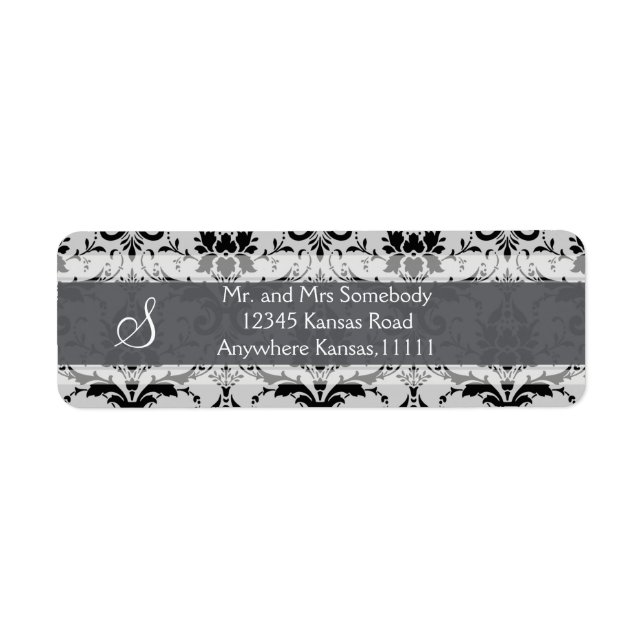 Étiquette Gray Damask (Devant)