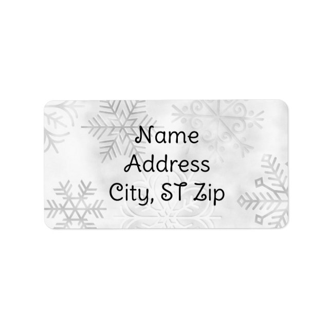Étiquette Gray Snowflakes Return Address Labels (Devant)