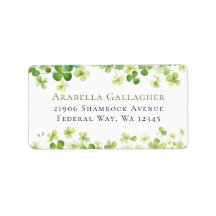 Green Shamrock St. Patrick’s Day Return Address