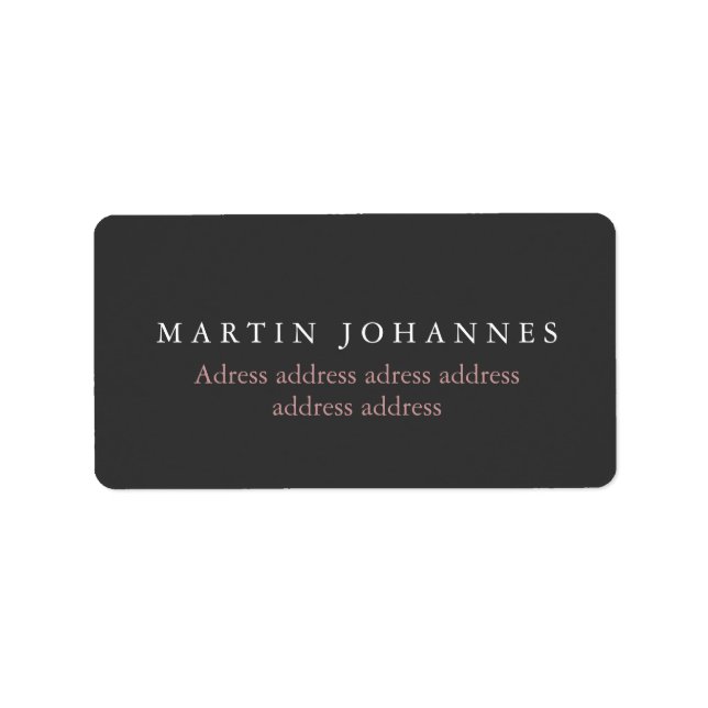 Étiquette Gris élégant minimaliste moderne (Devant)