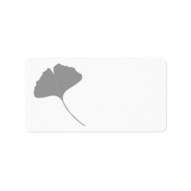 Étiquette Gris moderne Ginkgo Biloba Cascadé Feuille Gris (Devant)