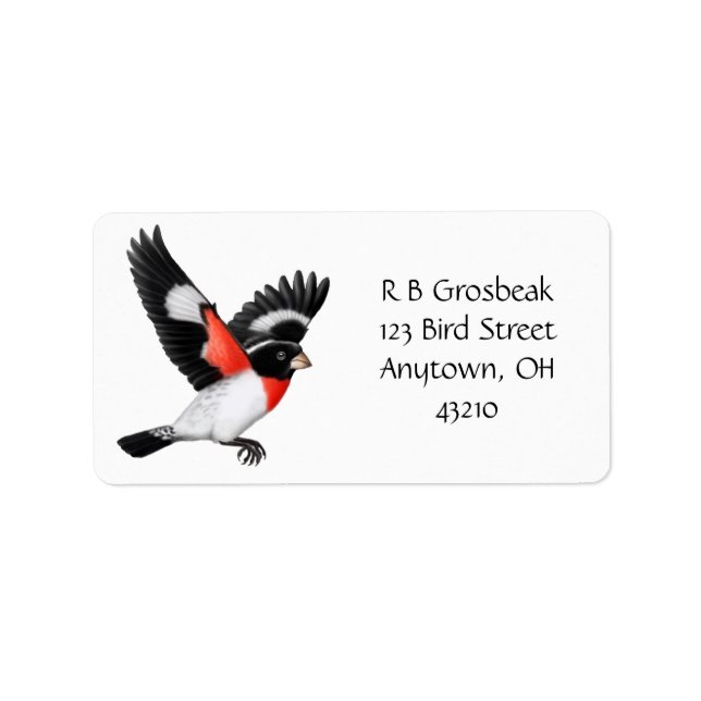 Étiquette Grosbeak Rose personnalisable (Devant)