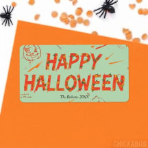 Étiquette Halloween, Halloween moderne minimaliste