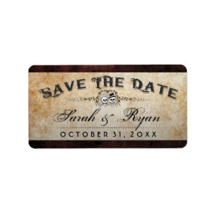 Étiquette Halloween squelette gothique Brown correspondant D