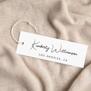 Étiquette Hang Code QR de script chic