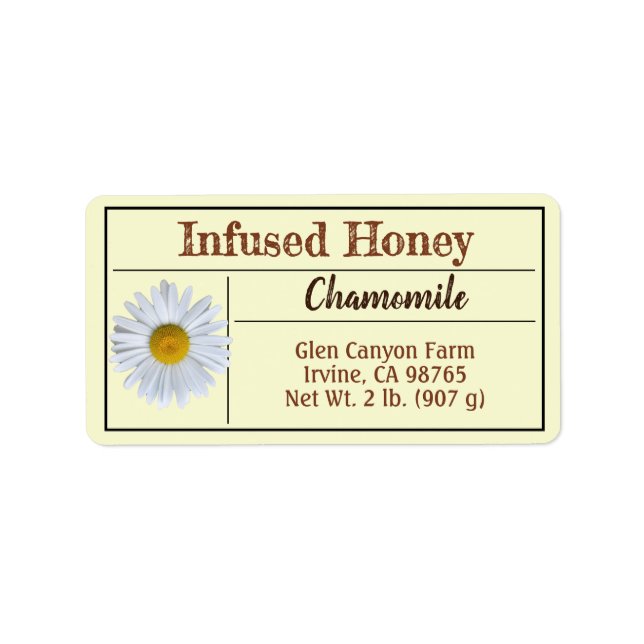 Étiquette Harbe de miel infusé de la camomille (Devant)